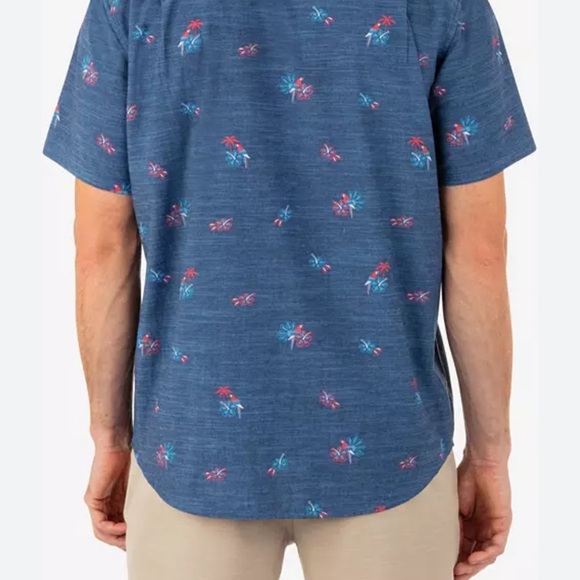 Hurley Blue Floral Casual Shirt - Picture 1 of 5